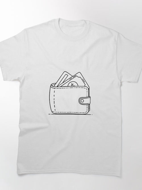 An open wallet revealing cash and cards inside Classic T-Shirt