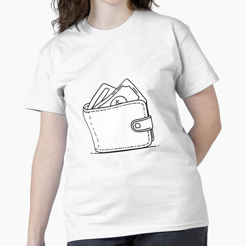 An open wallet revealing cash and cards inside Classic T-Shirt